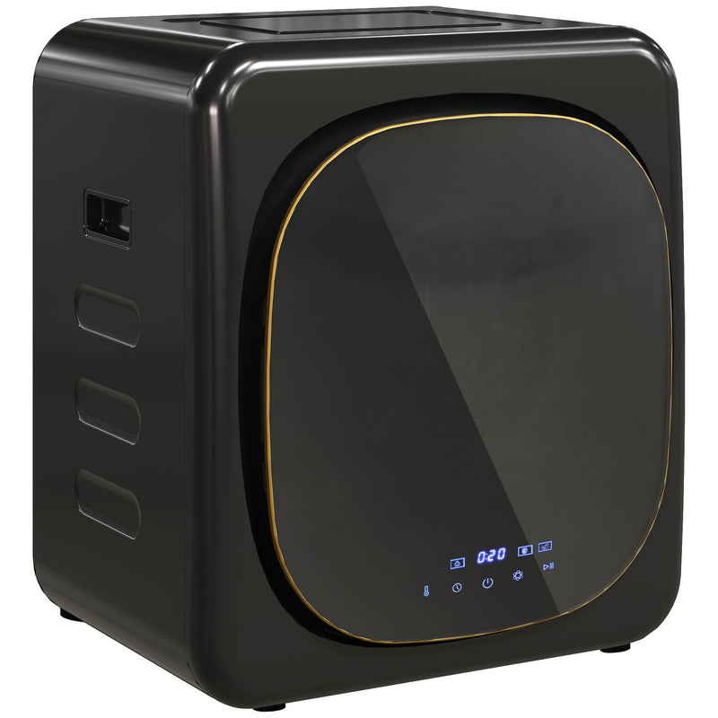 Black 2.5 kg compact vented tumble dryer with LED touch panel