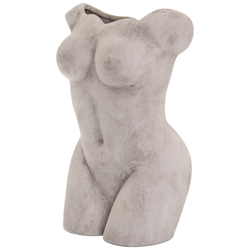 Female figure vase from a three-quarter angle