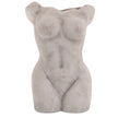 Female figure stone-effect ceramic vase, front view