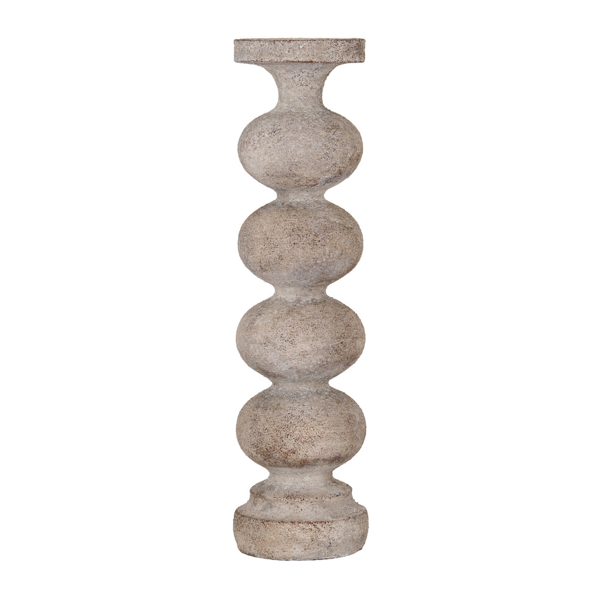 Ferro large distressed grey ceramic candlestick