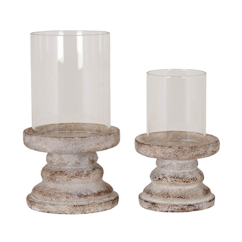 Ferro large hurricane lantern shown with the medium size, sold separately