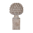Ferro large artichoke on a tall plinth, front view