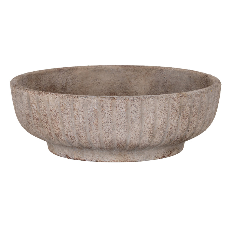 Ferro large textured grey ceramic bowl on white