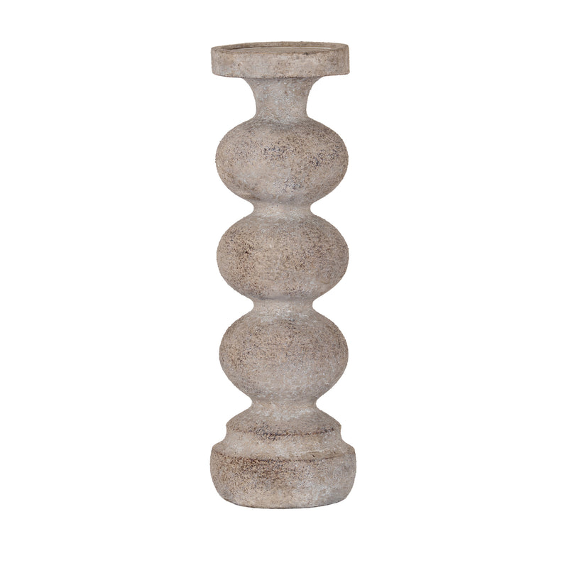 Ferro medium distressed grey ceramic candlestick