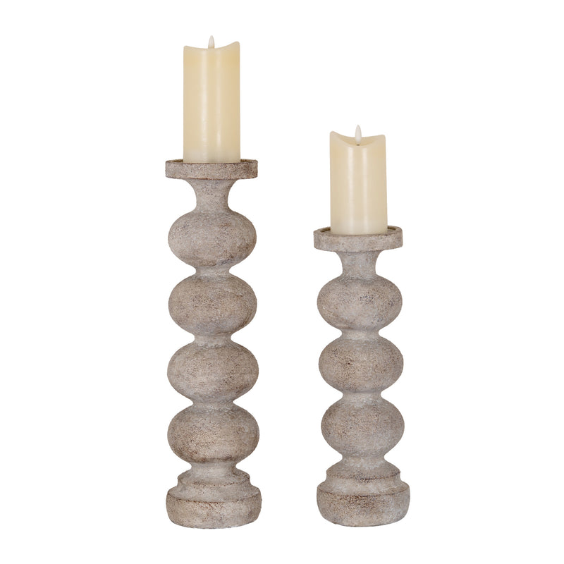 Ferro candlesticks with LED pillar candles, large sold separately