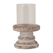 Ferro medium hurricane lantern with glass chimney on white
