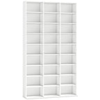835 CD/500 DVD Storage Unit, Blu-ray Media Storage Shelf with 27 Compartments and 21 Adjustable Shelves, White