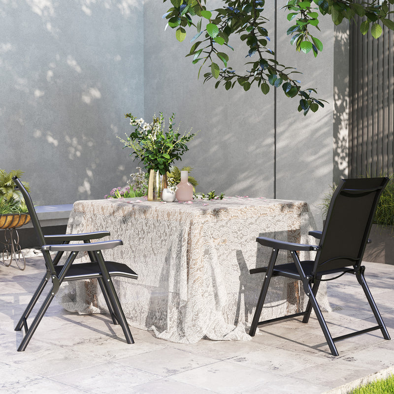 Folding mesh garden chairs, black – image 7