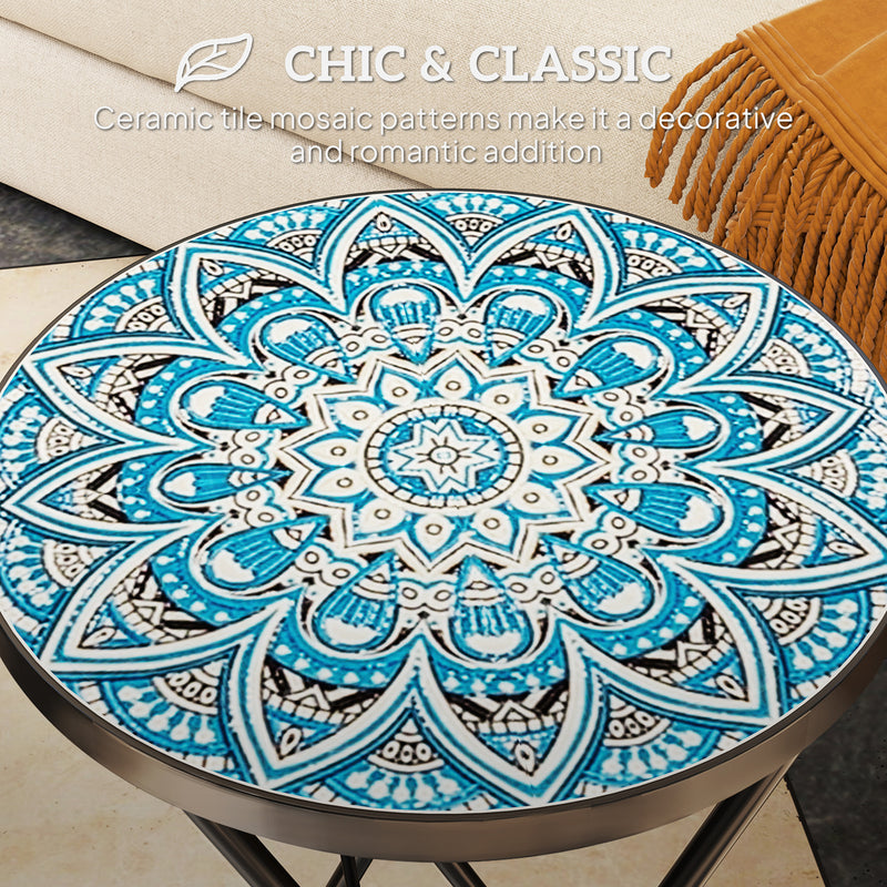 Folding mosaic side table – image 4