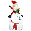 6.6ft Santa on Polar Bear Christmas Inflatable on a white background