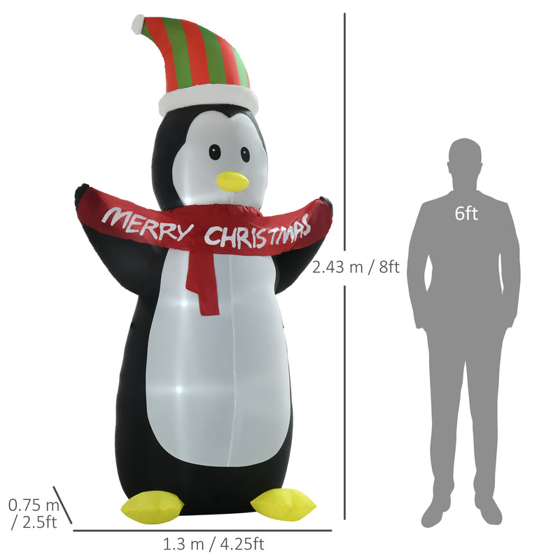 Size diagram of the 8ft penguin