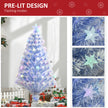 HOMCOM 4FT Artificial Fibre Optic Christmas Tree Seasonal Decoration w/ LED Lights Pre-Lit Easy Store White Blue – view 5