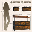 HOMCOM Chest of Drawers, Bedroom Fabric Dresser with 5 Drawers, Storage Organiser Unit with Open Shelves, Rustic Brown – view 3