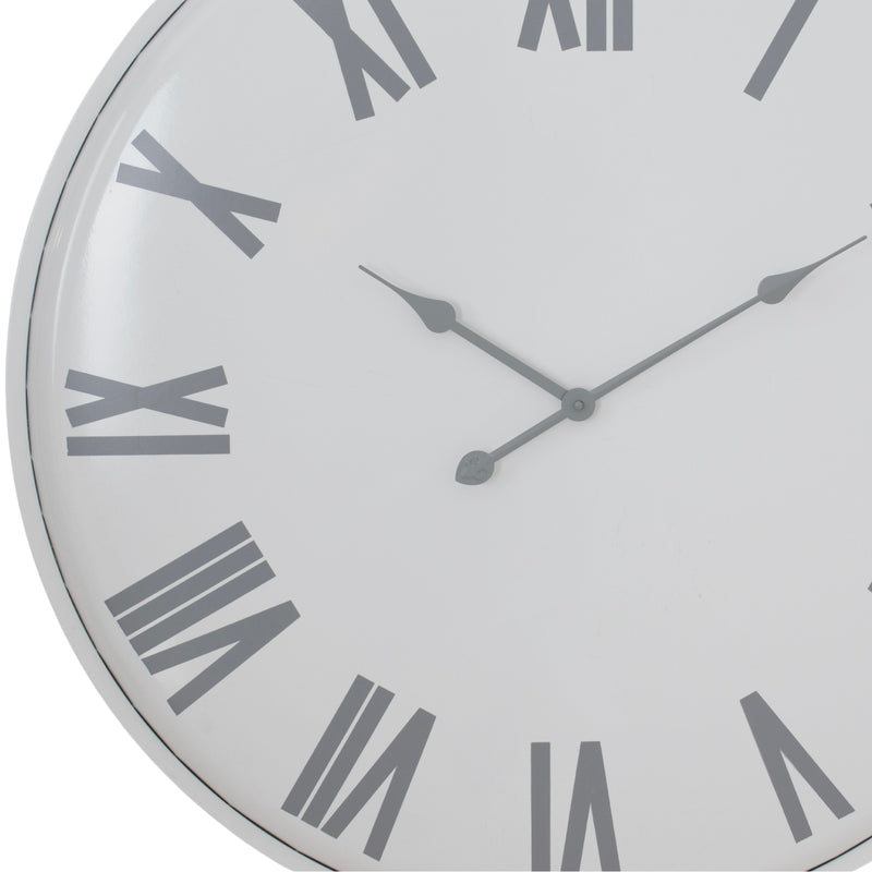 Close-up of the Roman numerals and hands