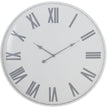 Flemings large white metal wall clock with grey Roman numerals