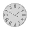 Flemings white metal wall clock with grey Roman numerals