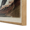 Close-up of the birds, frayed linen edge and frame corner