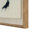 Close-up of the fern roots, frayed linen edge and frame corner