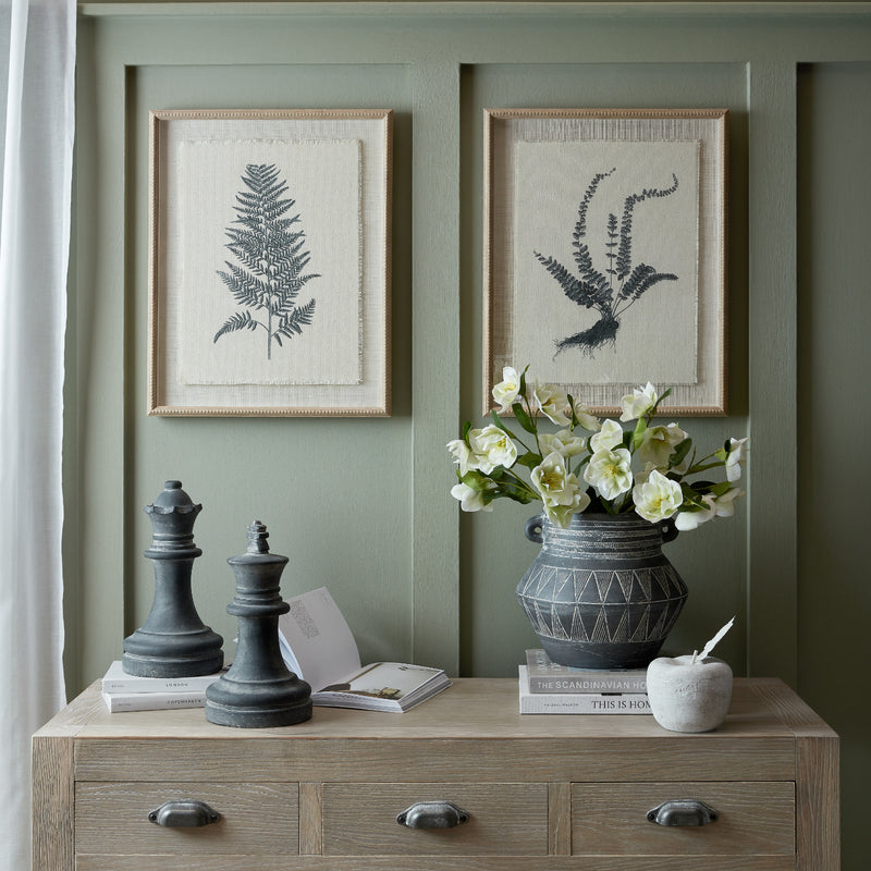 Spleenwort print on a green panelled wall beside a second fern print sold separately