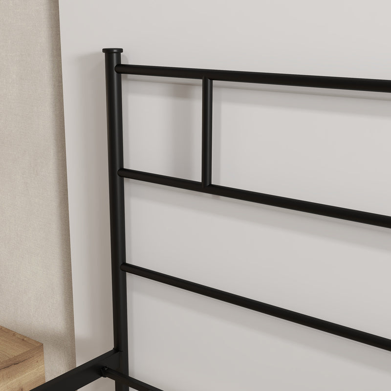 Black king size metal bed frame – image 9