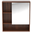 HOMCOM Bathroom Mirror Cabinet, Wall-Mounted Bathroom Cabinet with Mirror Door, Adjustable Shelves, Walnut Brown – view 10