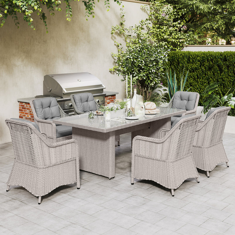 Aluminium rattan dining set – image 8