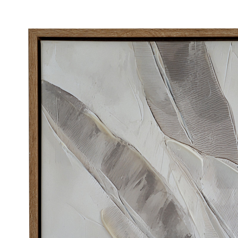 Folira Botanical Hand-Painted Framed Canvas – 60 × 90cm, additional product view 2