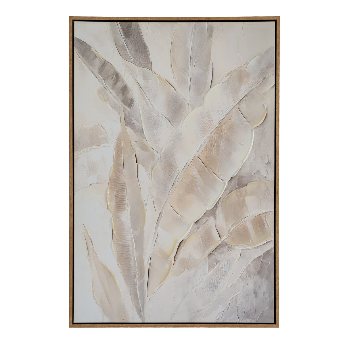 Folira Botanical Hand-Painted Framed Canvas – 60 × 90cm, product view