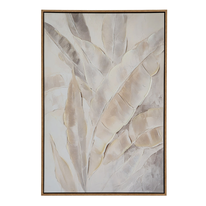 Folira Botanical Hand-Painted Framed Canvas – 60 × 90cm, product view