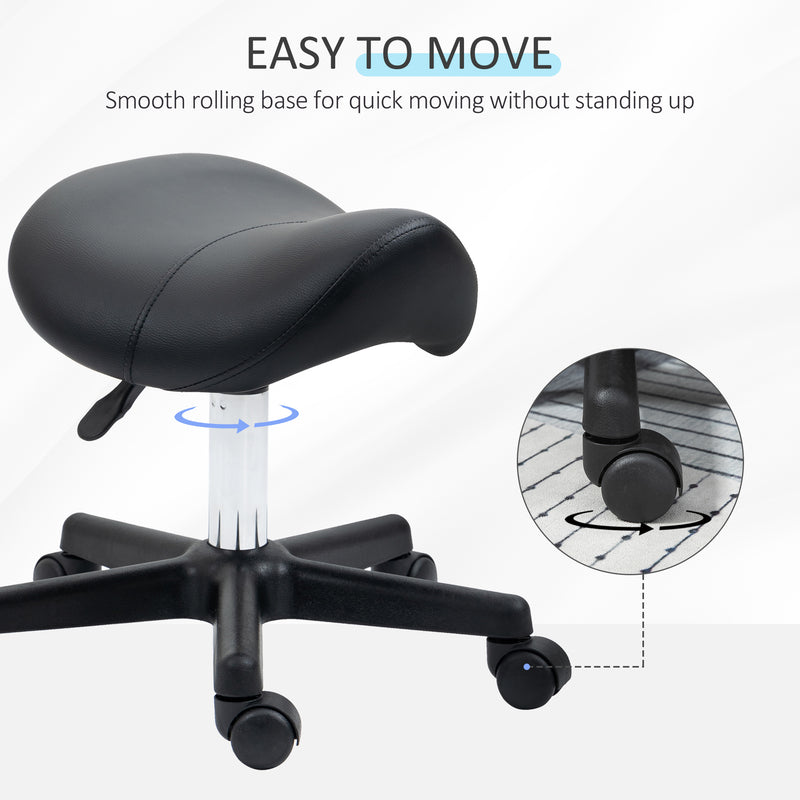 Black curved salon stool – image 5