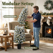 Set of 3 pre-lit snowy pencil trees, warm white – image 7