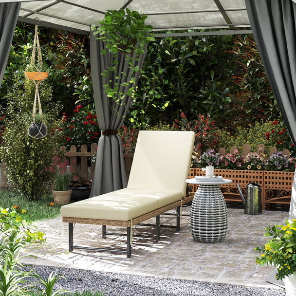Folding rattan sun lounger – image 2