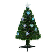 3ft green fibre optic tabletop Christmas tree with LED snowflakes and a star on top