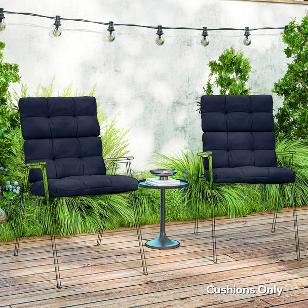 Dark blue high back chair cushions 112 x 56 cm – image 2