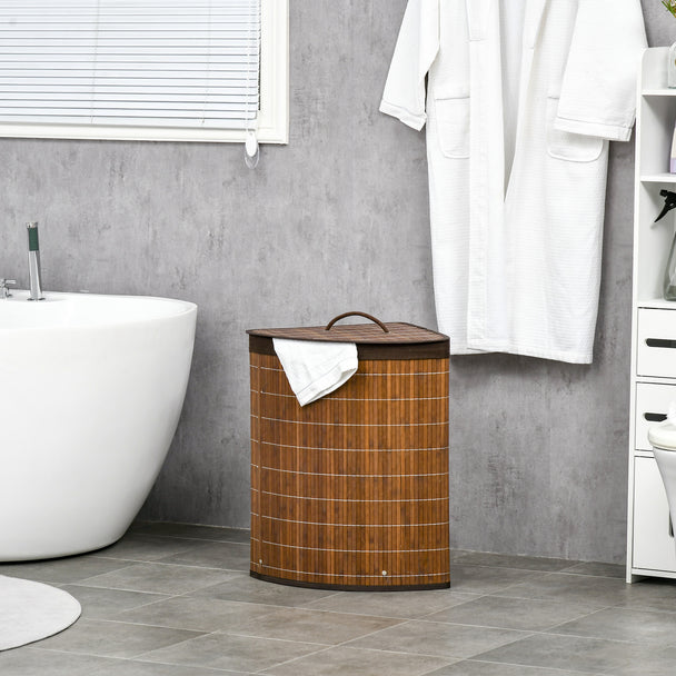 Corner bamboo laundry basket – image 2