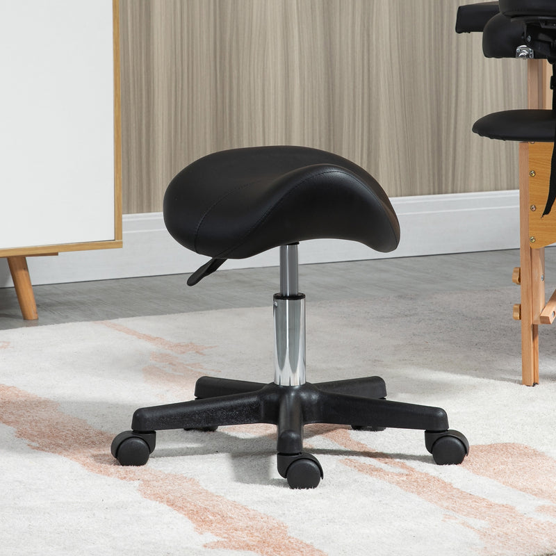 Black curved salon stool – image 7