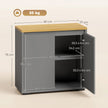 HOMCOM Kitchen Sideboard, Storage Cabinet with Double Doors and Adjustable Shelf for Living Room, Entryway, Grey – view 3