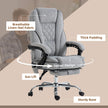 Vinsetto Massage Office Chair, Heated Reclining Computer Chair with Adjustable Height and Footrest, Grey – view 7
