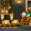 LED lighting on the 8ft Santa sleigh and reindeer Christmas inflatable