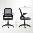 Black mesh office chair with flip-up arms – image 3