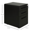 Lockable 3-drawer steel file cabinet – image 3