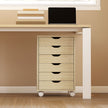 HOMCOM 6 Drawer Vertical File Cabinet, Mobile Filing Cabinet with Quiet Drawers and Wheels with 2 Brakes, Oak Wood – view 9