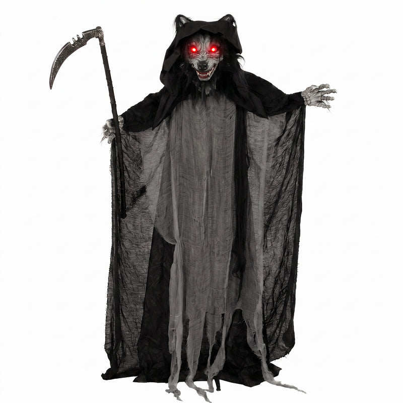 170cm Animated Werewolf with Sickle, Glowing Eyes & Sound – image 1 of 9
