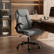 HOMCOM Linen-Look Computer Desk Chair, Executive Office Chair with Flip-Up Armrests and Thick Cushion, Grey – view 8
