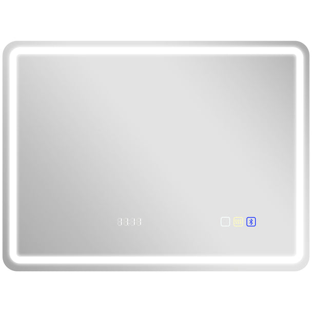 80 x 60 cm landscape LED bathroom mirror with Bluetooth speaker