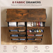 HOMCOM Chest of Drawers, Dresser for Bedroom with 8 Fabric Drawers, Tall Storage Unit w/ Side Storage Bag, Rustic Brown – view 4