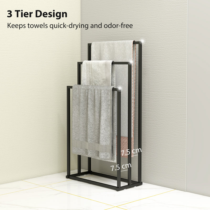 Freestanding 3-bar towel rack – image 5