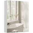 White 60 x 75 cm wall mirror cabinet with two mirrored soft-close doors