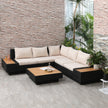 5-seater black rattan corner sofa – image 2