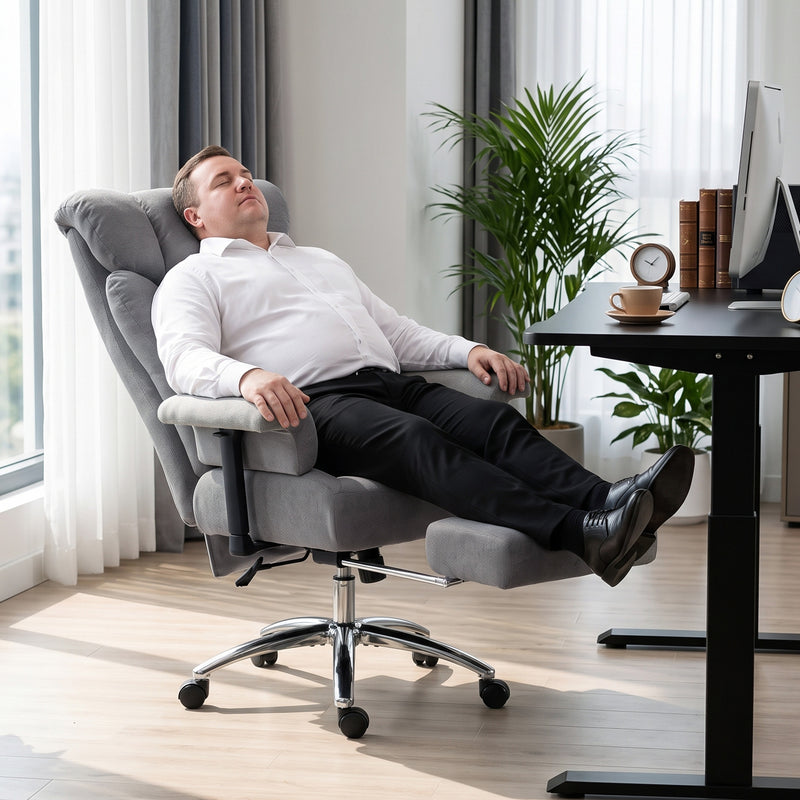 HOMCOM Big and Tall Office Chair, 250 kg Heavy Duty Executive Desk Chair with Adjustable Armrests and High Back, Dark – view 8